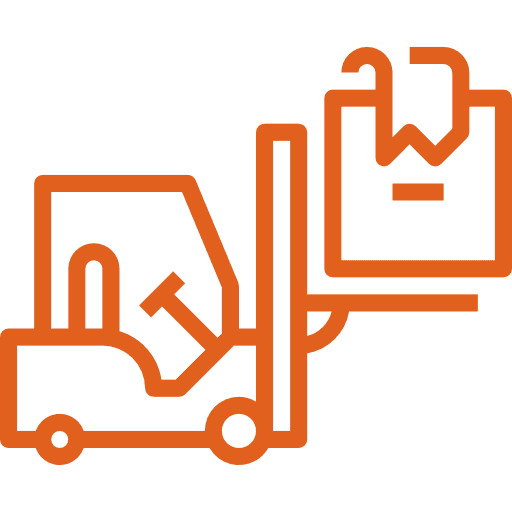 Forklift in motion icon
